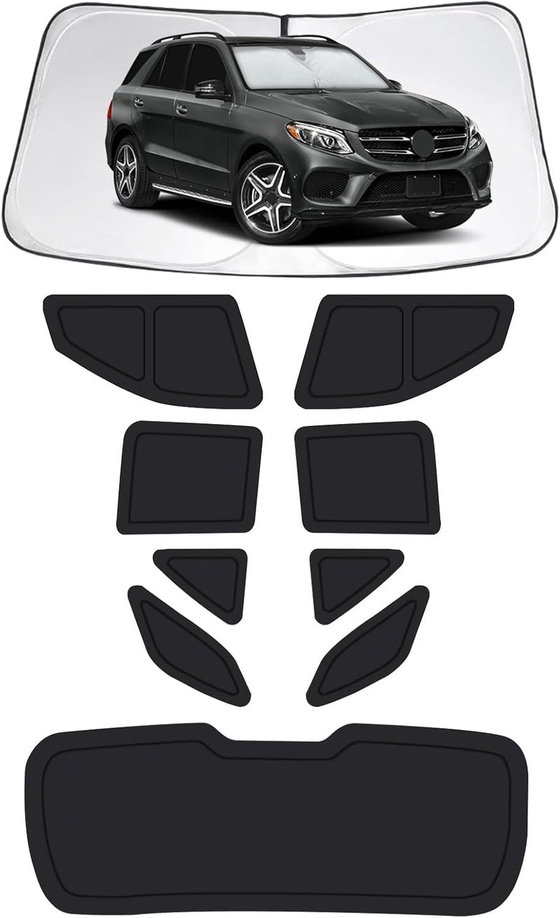 FSHAANY'S Car Window Shades for Mercedes-Benz GLE-Class 2012-2019, Full Car Window Covers for Privacy, Sunshades for GLE-Class Front Rear Windshield Side Windows to Block UV and Protect Privacy(10pcs) - Image 1
